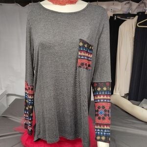 😗Aztec Pattern "Prospero" Brand Long Sleeved Top